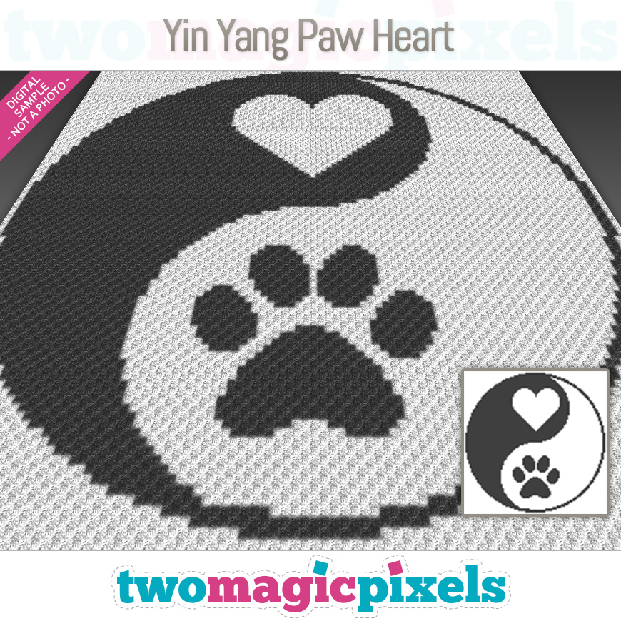 Yin Yang Paw Heart by Two Magic Pixels