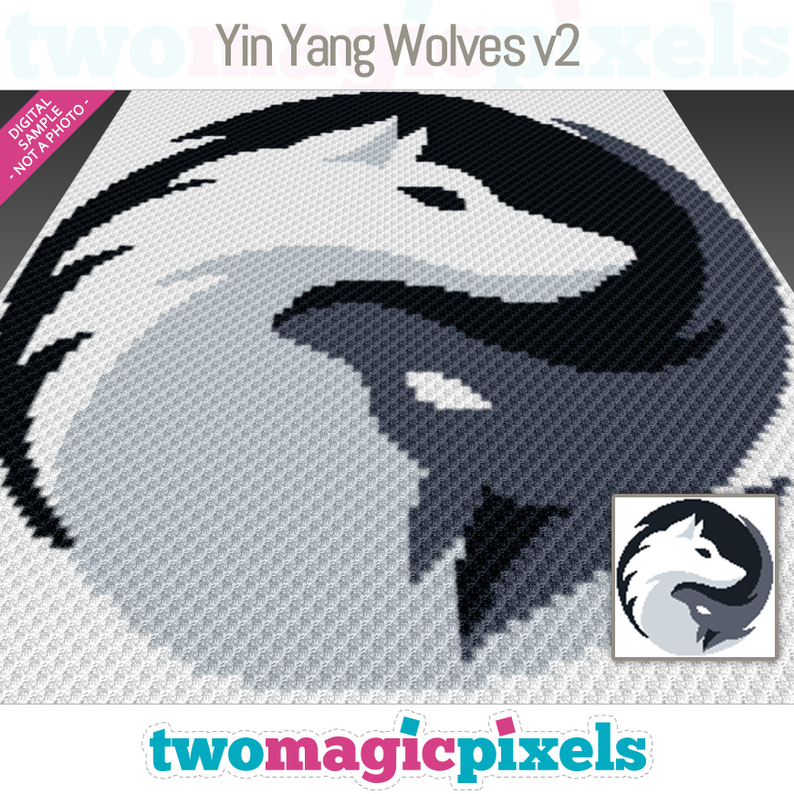 Yin Yang Wolves v2 by Two Magic Pixels
